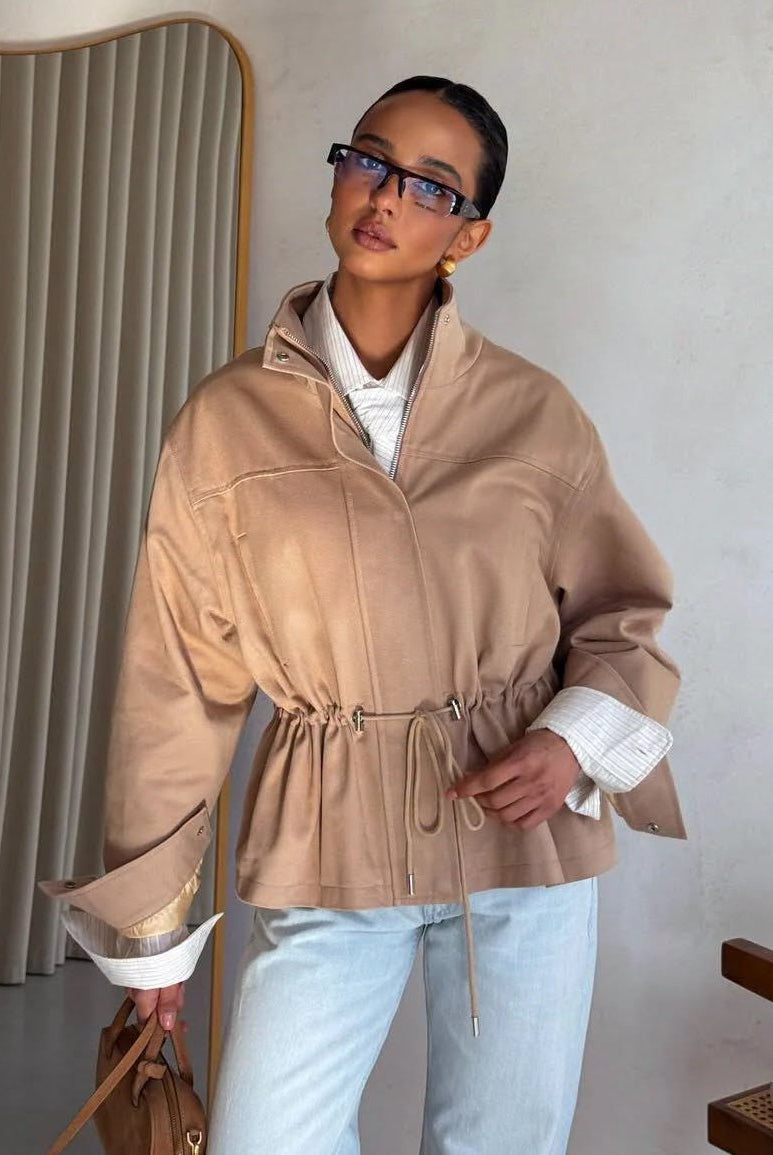 SOERA Esther Stand Collar Jacket - Jacket - SOERA-381763-KHA-S-56451 Beige S
