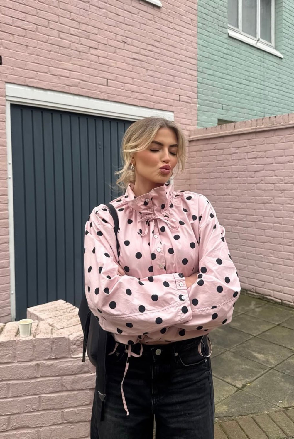 SOERA Presley Polka Dot Puff Sleeve Jacket - Jacket - SOERA-279811-PIN-XS-46243 Pink XS