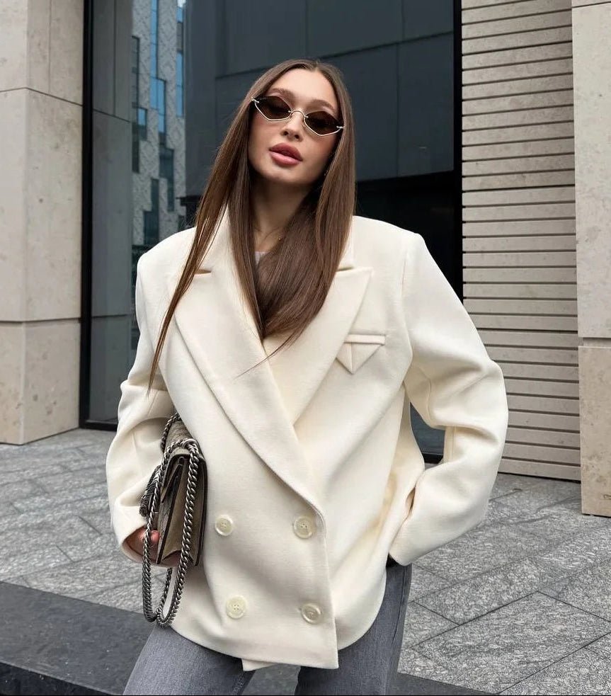 SOERA Angeline Relaxed Blazer Coat - Jackets - nK1767772172495335294 Off - White S