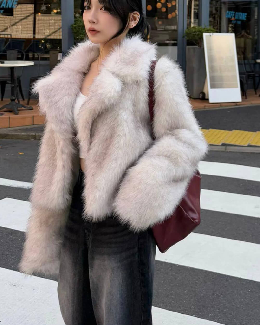 SOERA Darcy Cropped Faux fur Jacket - Jackets - 3256809290568356-;Um1763625122513565483 Creme L