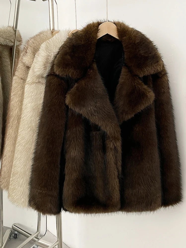 SOERA Darcy Mid - Length Fluffy Jacket - Jackets - 3256809290568356-;Ls1763625122517181616 Dark Brown M