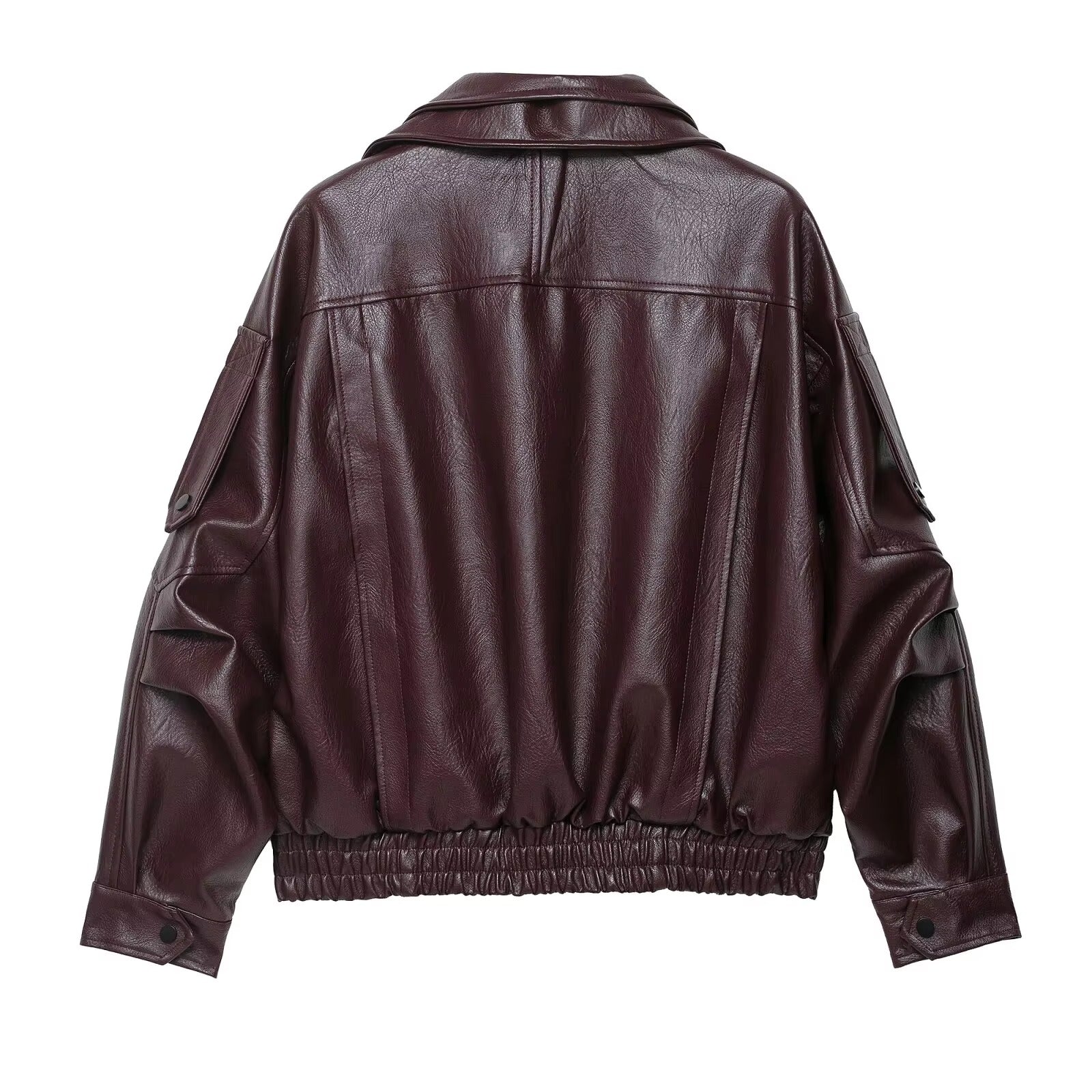 SOERA Denise Belted Leather Jacket - Jackets - Burgundy S