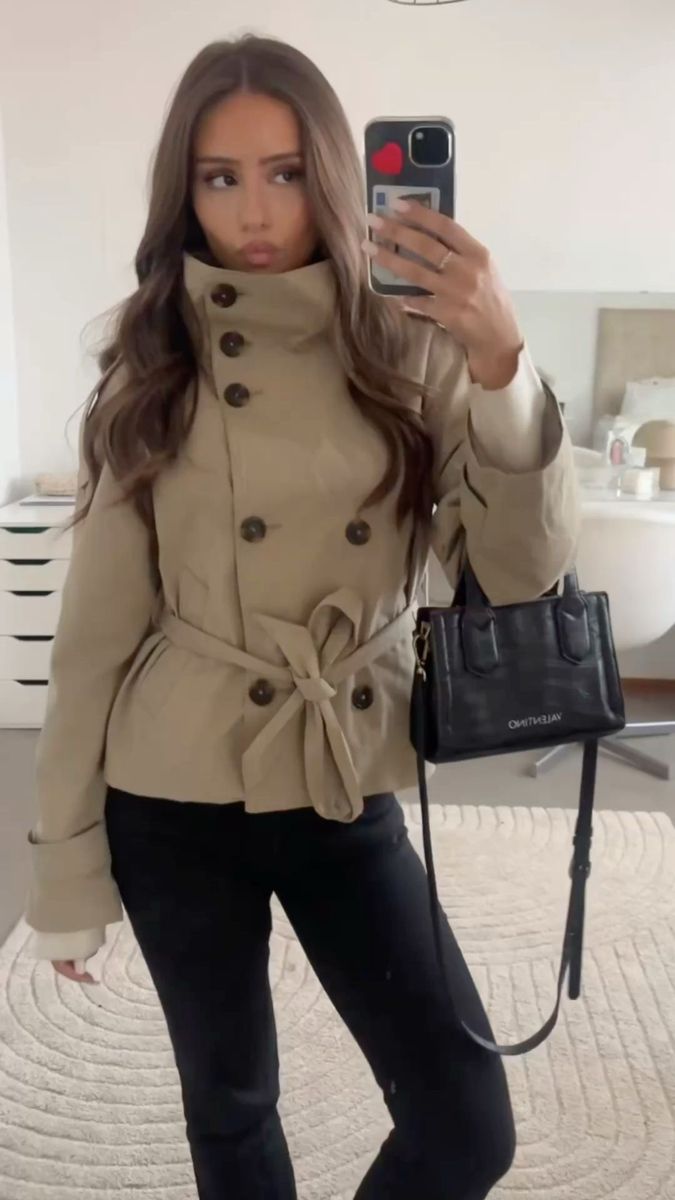 SOERA Kara Stand Collar Crop Trenchcoat - Jackets - 1005009693239722-;Jp1771494648622182708 Beige XS