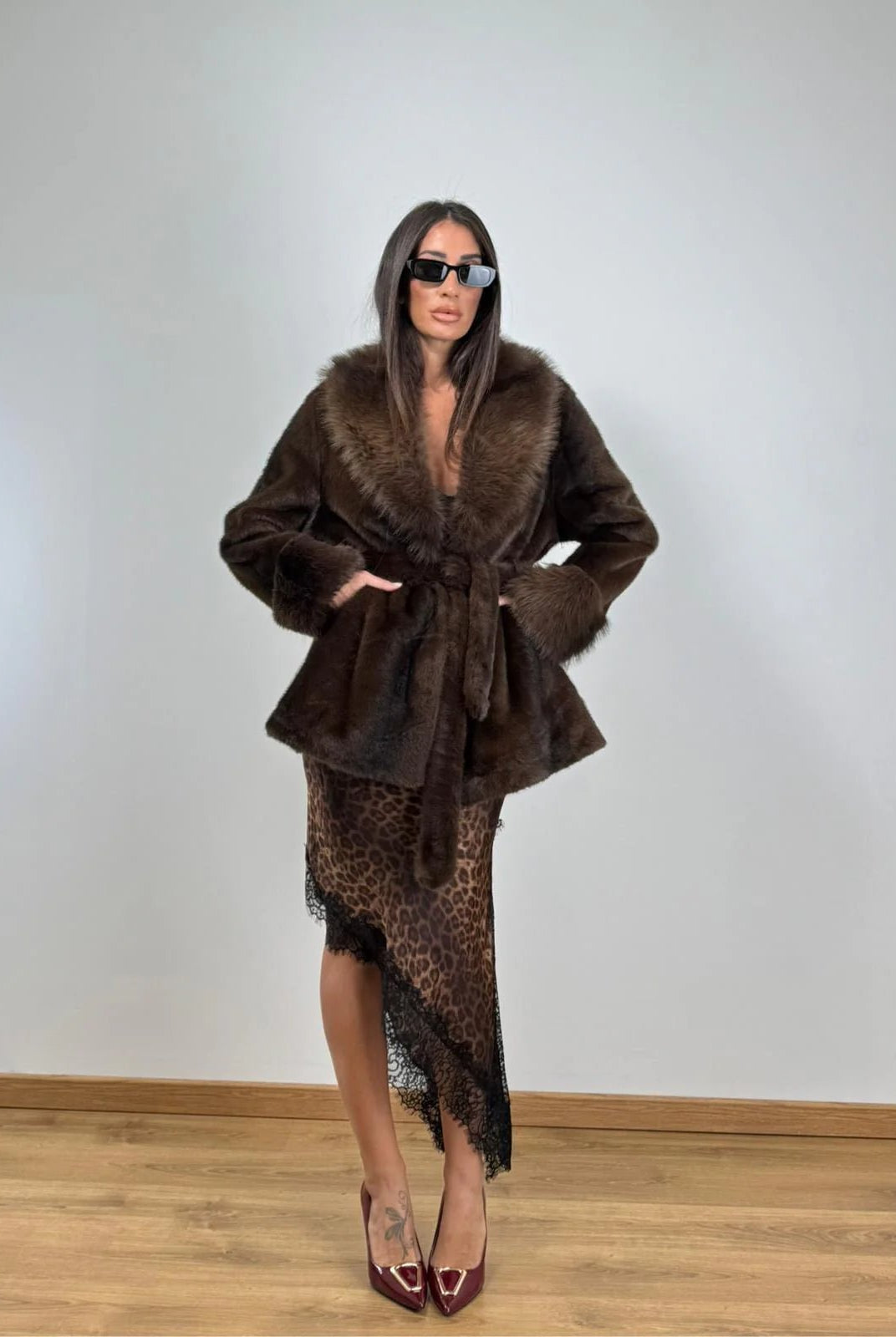 SOERA Louise Faux Fur Coat - Jackets - L Coffee