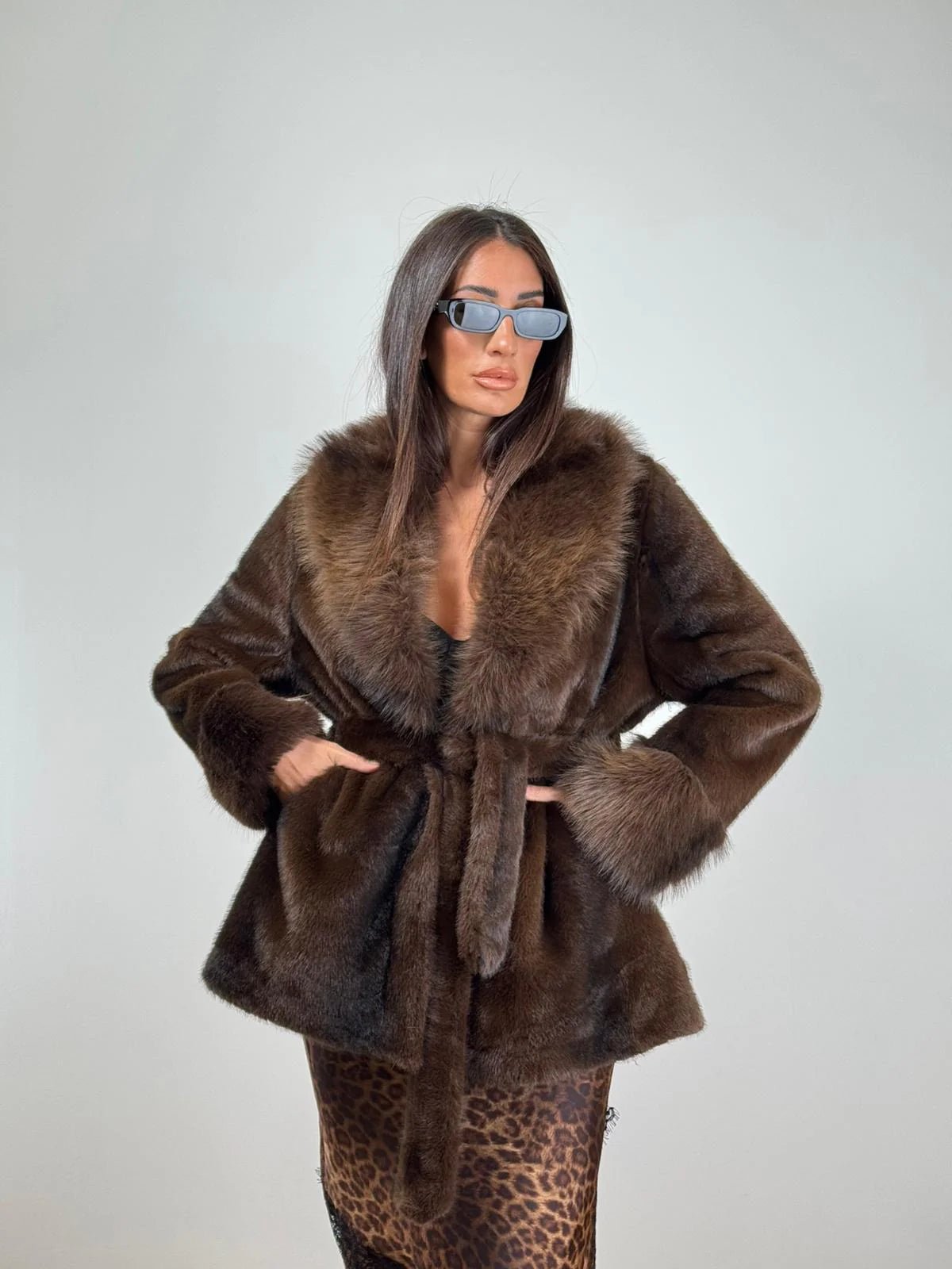 SOERA Louise Faux Fur Coat - Jackets - L Coffee
