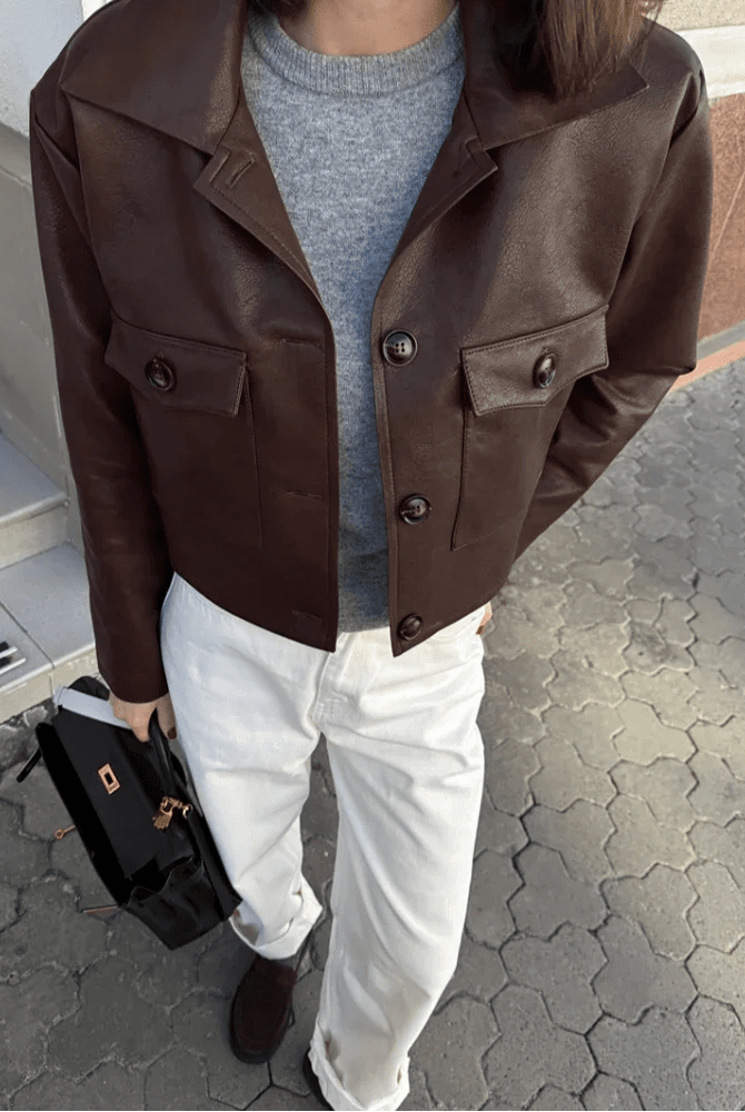 SOERA Rachelle Cropped Faux Leather Jacket - Jackets - 1005009685631106-;Wo1776154514201298584 M