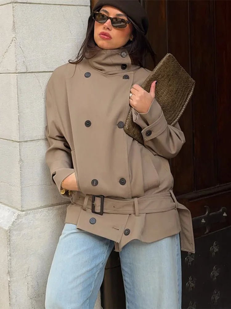 SOERA Saddie Belted Short Trench Coat - Jackets - 1005011736075587-;ly1774869391317593995 XS