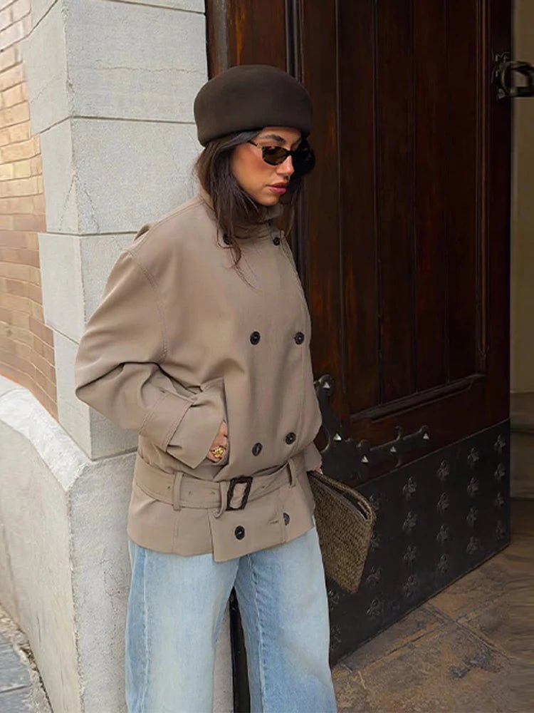 SOERA Saddie Belted Short Trench Coat - Jackets - 1005011736075587-;Oy1774869391317833307 M