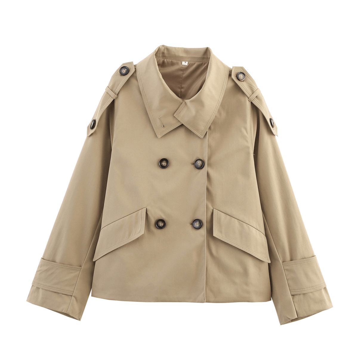SOERA Vivienne Stand Collar Cropped Trench Coat - Jackets - 1005008964010132-;Gs1774012026581463869 Brown S