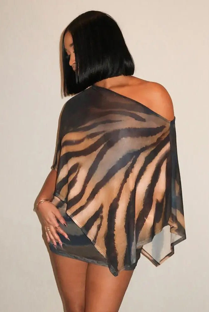 SOERA Mariana Zebra Print Two-Piece Set - Matching Sets - SOERA-091587-DEF-OS-67523 Brown S