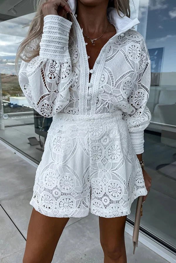 SOERA Natalie Lace Embroidered Co - Ord Set - Set - 1005002791435593-;ji1776125342245987634 White XL
