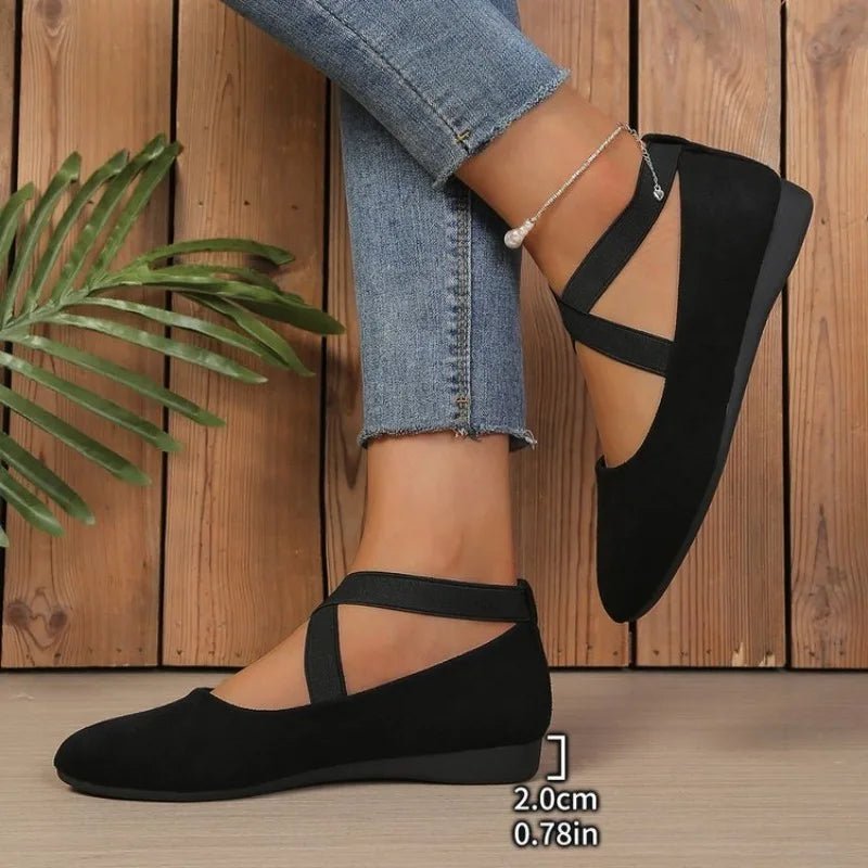 SOERA Anais Pointed Toe Cross-Strap Ballet Flats - Shoes - 36