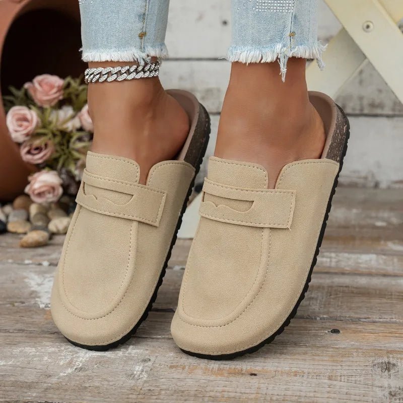 SOERA Bianca Cork Suede Mules - Shoes - Beige 36