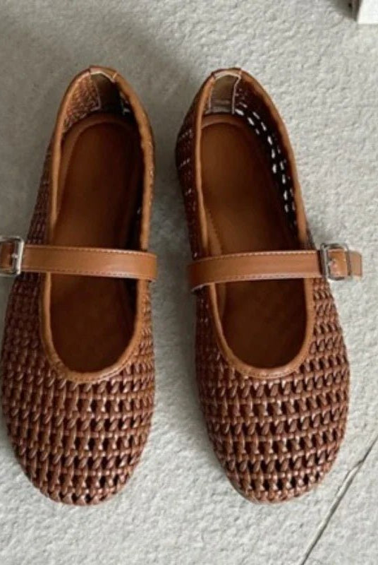 SOERA Elena Mesh Ballet Flat - Shoes - SOERA-926275-BRO-38-56067 Brown 38