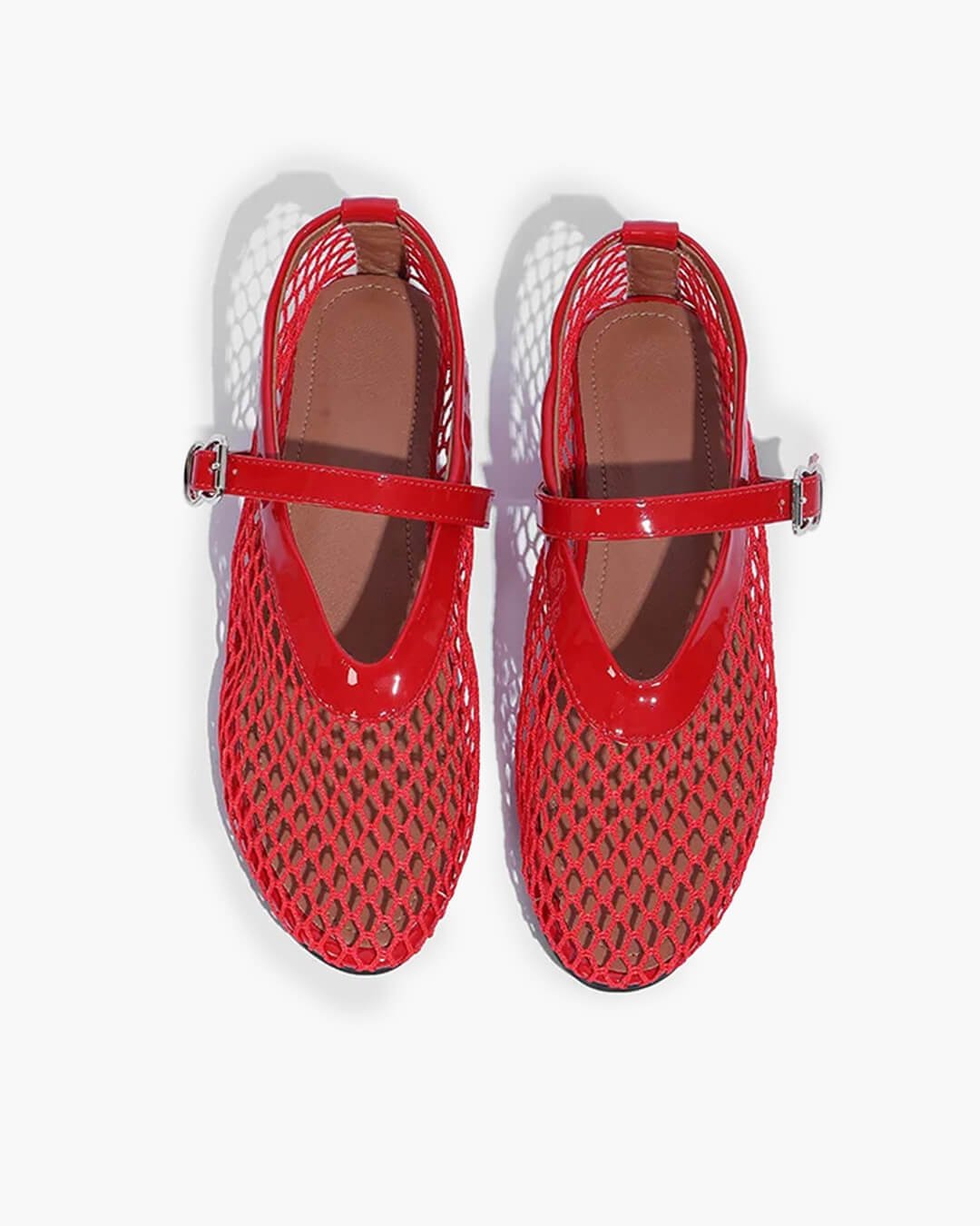 SOERA Elena Mesh Ballet Flats - Shoes - Red 37