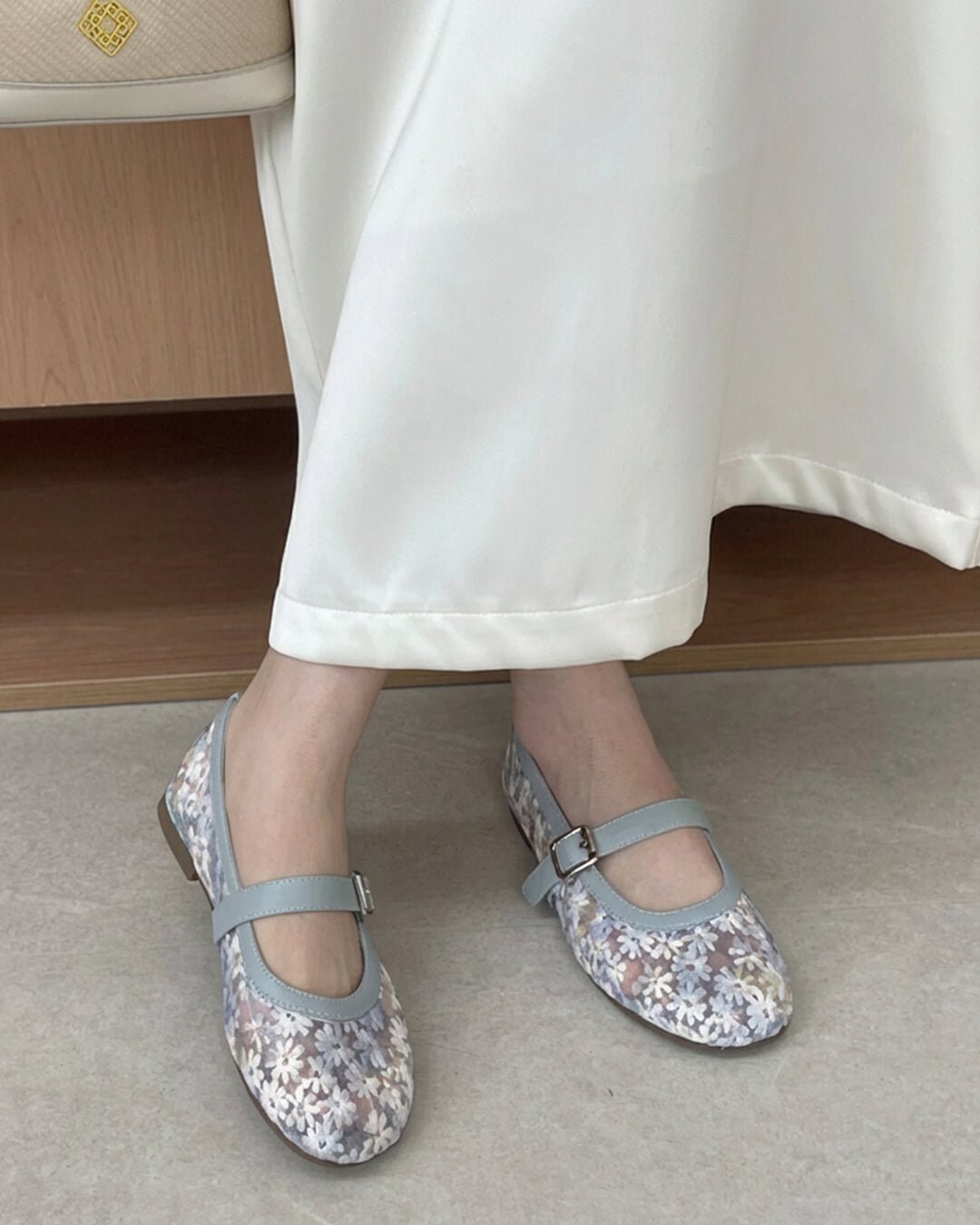 SOERA Helen Mesh Mary Jane Ballet Flats - Shoes - 1005010714131580-;BG1769140528172556246 Blue 36