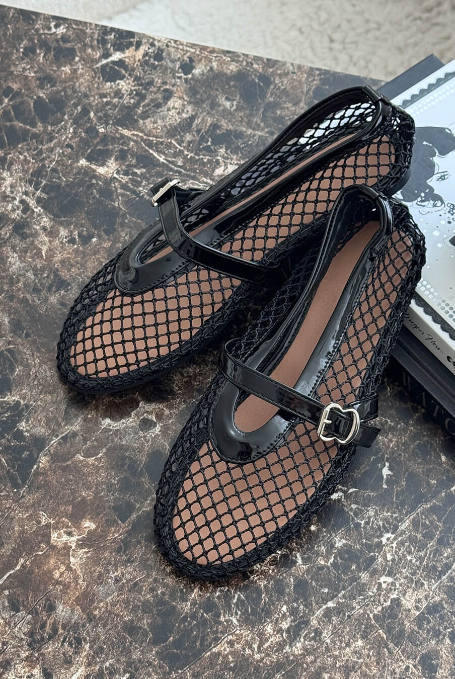 SOERA Rebecca Mesh Ballet Flats - Shoes - SOERA-Rebecca-Mesh-Ballet-Flats-Shoes-Black/36 Black 36