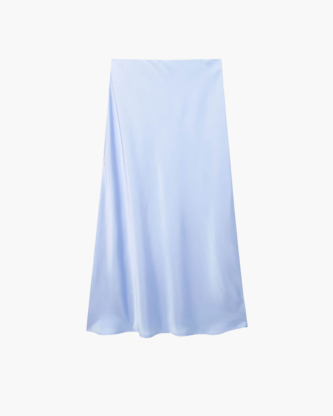 SOERA Anais High Waist Black Satin Midi Skirt - Skirt - Light Blue XS