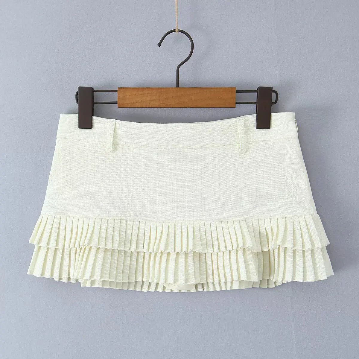 SOERA Bella Low - Waist Pleated Mini Skirt - Skirt - Blue M