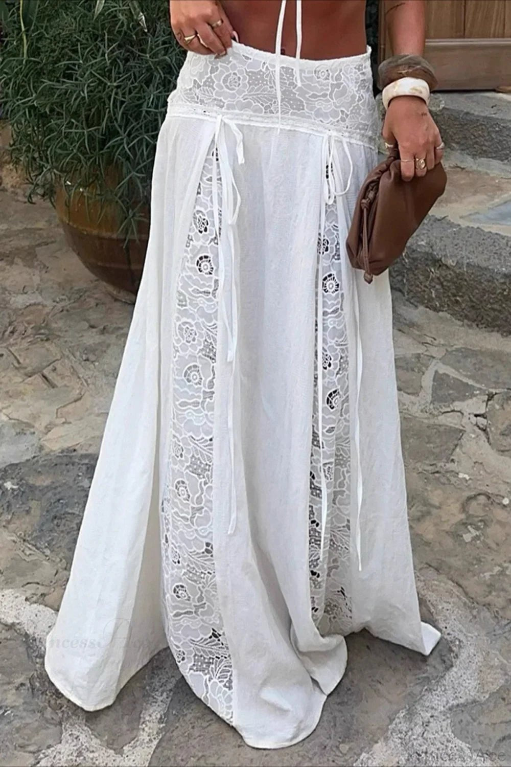 SOERA Celeste Boho Lace Patchwork Maxi Skirt - Skirt - White M