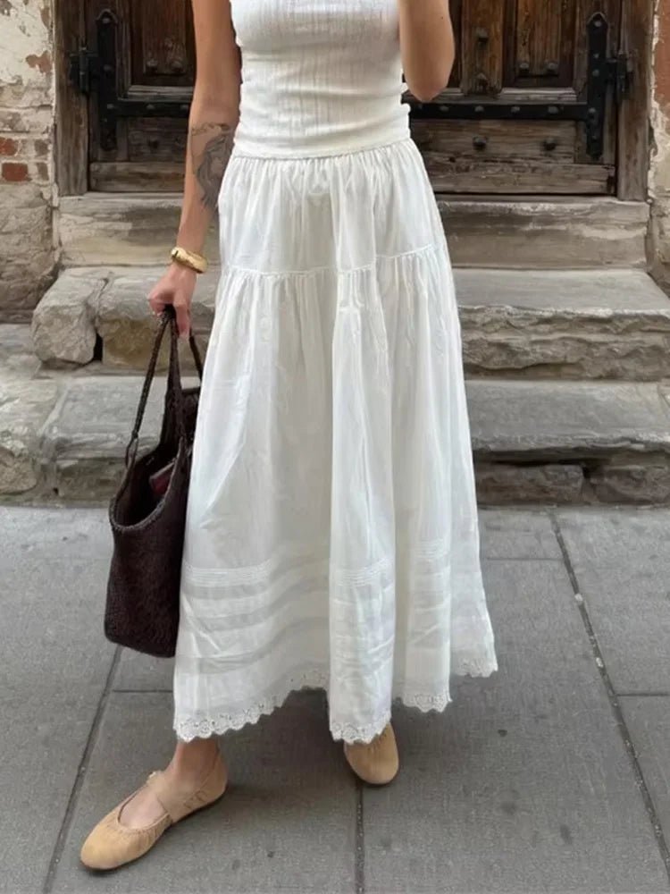 SOERA Blair High-Waist Lace Maxi Skirt - Skirts - White