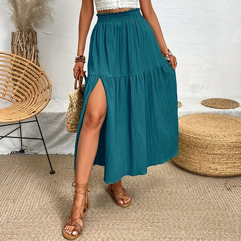 SOERA Maia Bohemian Midi Ruffle Skirt - Skirts - Black S