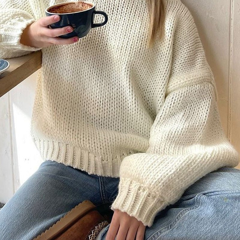 SOERA Amanda Cream Crew Neck Layering Sweater - Sweater - SOERA-319619-S-WHITE-48003 White S