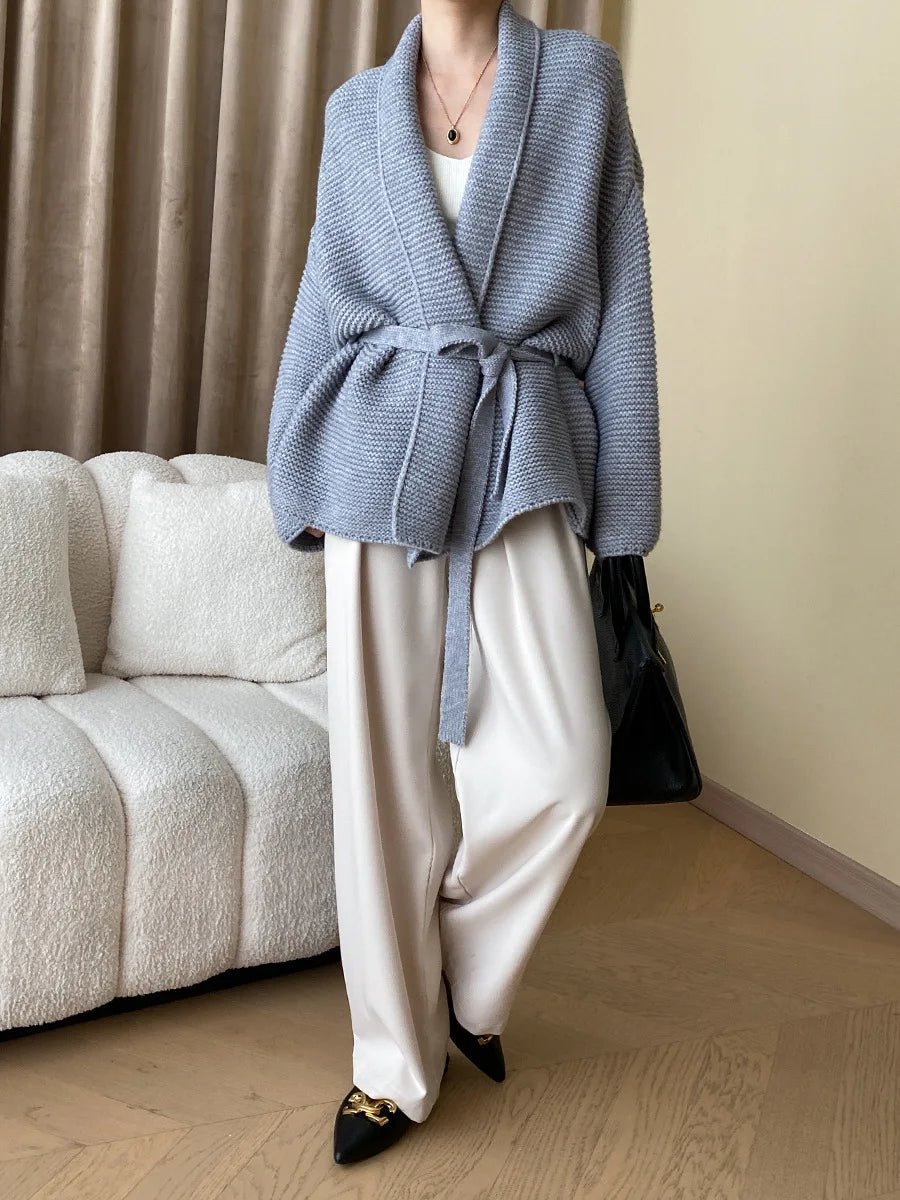 SOERA Abigail Belted Knit Cardigan - Sweaters & Cardigans - 1005007708848658-;pa1765393866208642501 Creme One Size