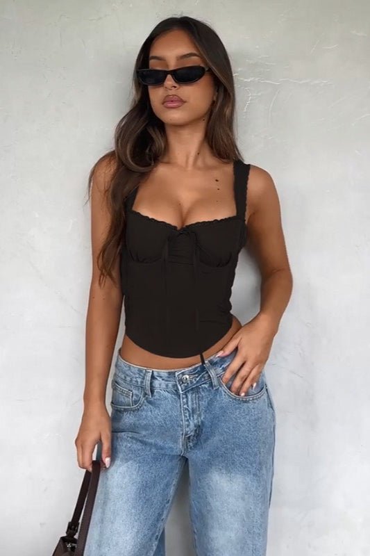 SOERA Celeste Lace Trim Cami Top - Top - SOERA-639811-BLA-S-16643 Black S