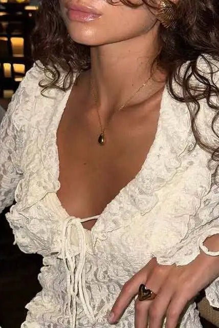 SOERA Mary Layered Lace Collar Top - Top - SOERA-443843-WHI-M-31011 White M