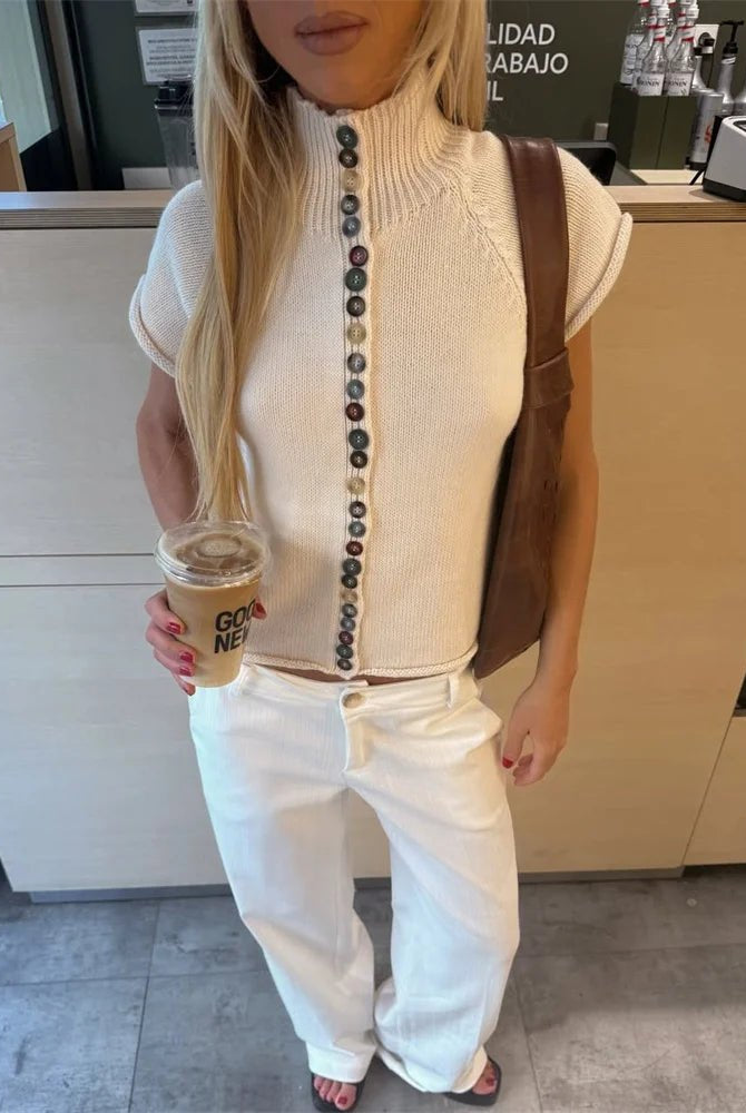 SOERA Nadia Ribbed Knit Cardigan Top - Top - SOERA-758851-BEI-M-25251 Beige M