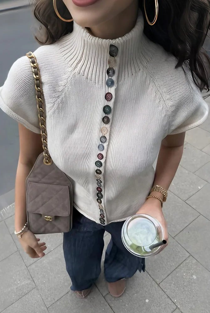 SOERA Nadia Ribbed Knit Cardigan Top - Top - SOERA-758851-BEI-S-92483 Beige S