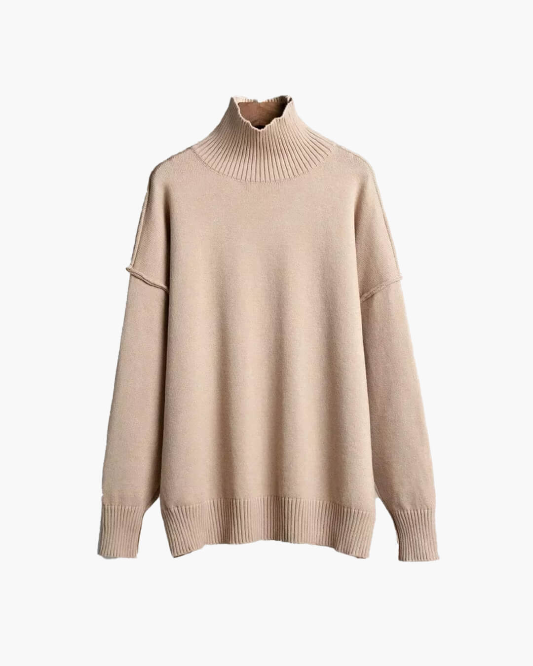 SOERA Katie Turtleneck Knit Sweater - Tops - 1005007526537365-;gW1763050844740772964 Beige L