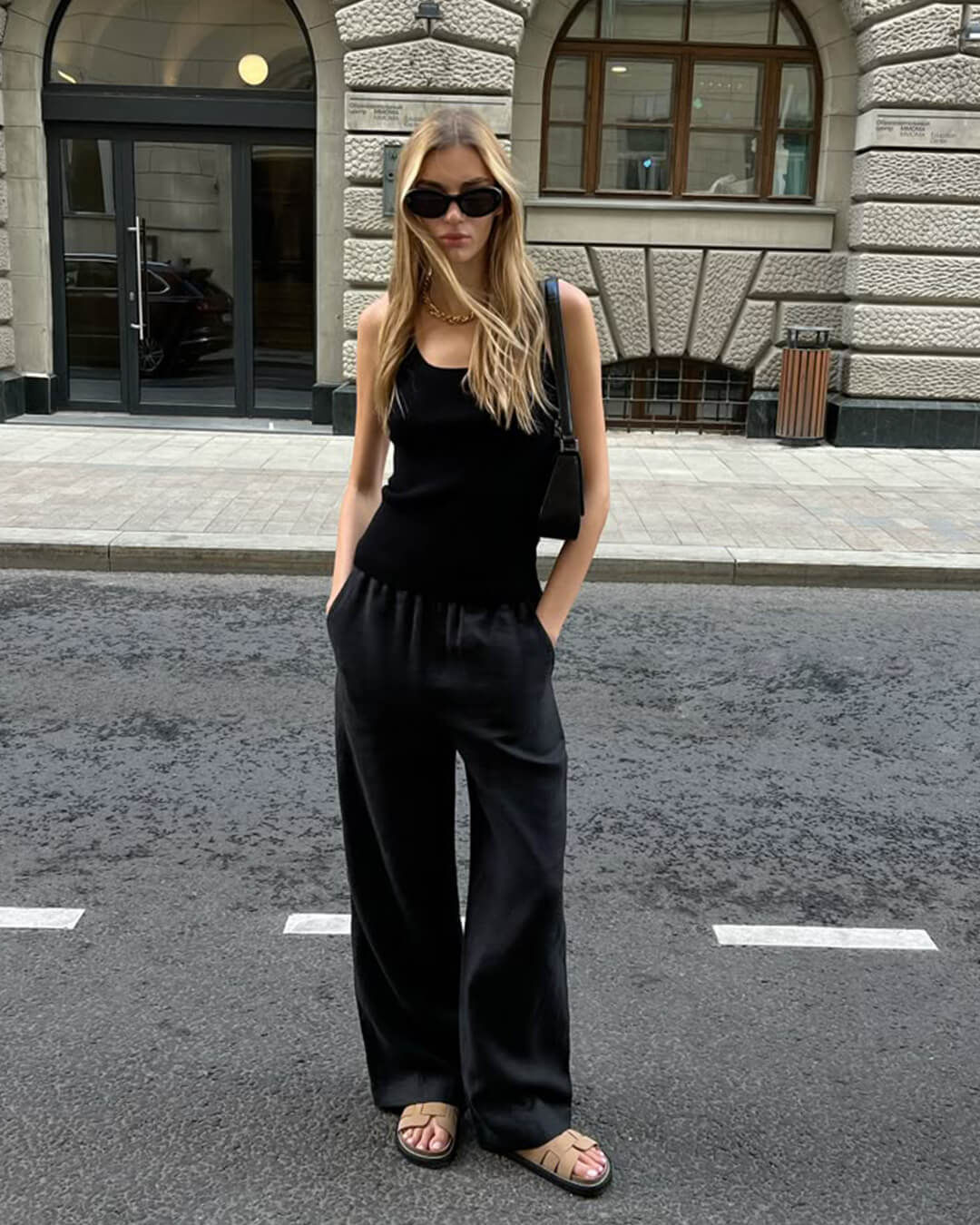 SOERA Wendy Wide Leg Satin Trousers - Trousers - 3256808273823050-;EV1763832189655865045 Black S