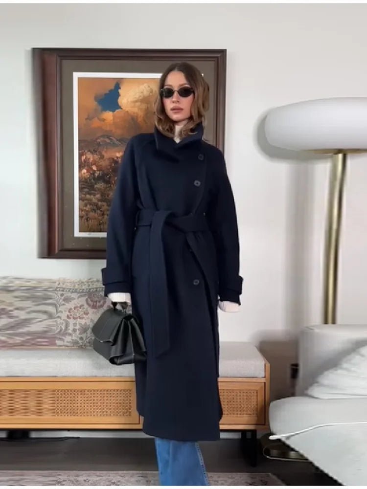 SOERA Claudine Long Belted High Collar Coat - Women's Coats & Jackets - YU1762239701861157151 Black S