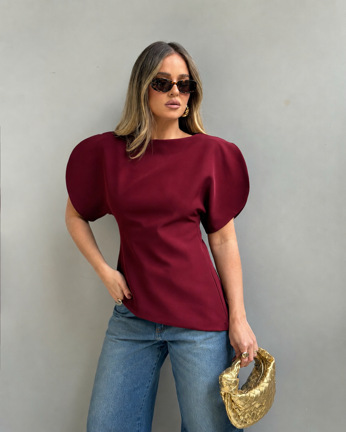 Top Sienna tricot manches ballon