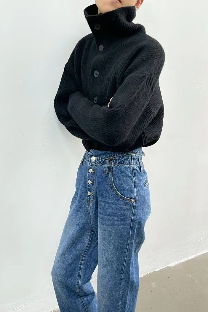 Ribbed Single Breasted Long Cardigan Sweater for Women - Loose Fit with Lapel Collar and Long Sleeves 6