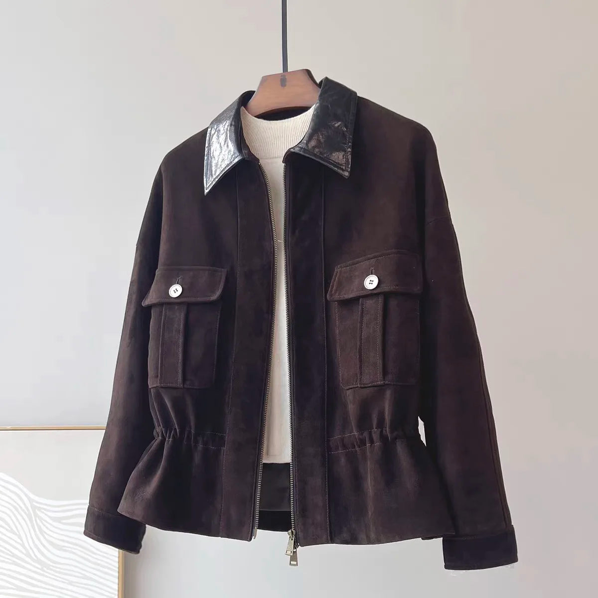 Sharmaine Slim Fit Suede Jacket