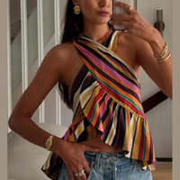 Briana top à rayures dos nu