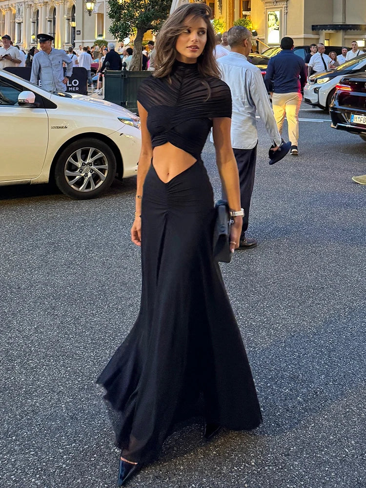 Robe maxi moulante froncée Miranda