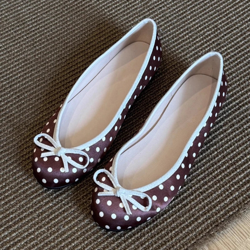 Georgette Polka Dot Ballet Flats