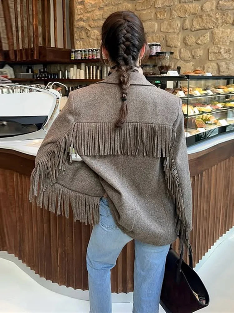 Manteau blazer Anna en laine coupé sur mesure