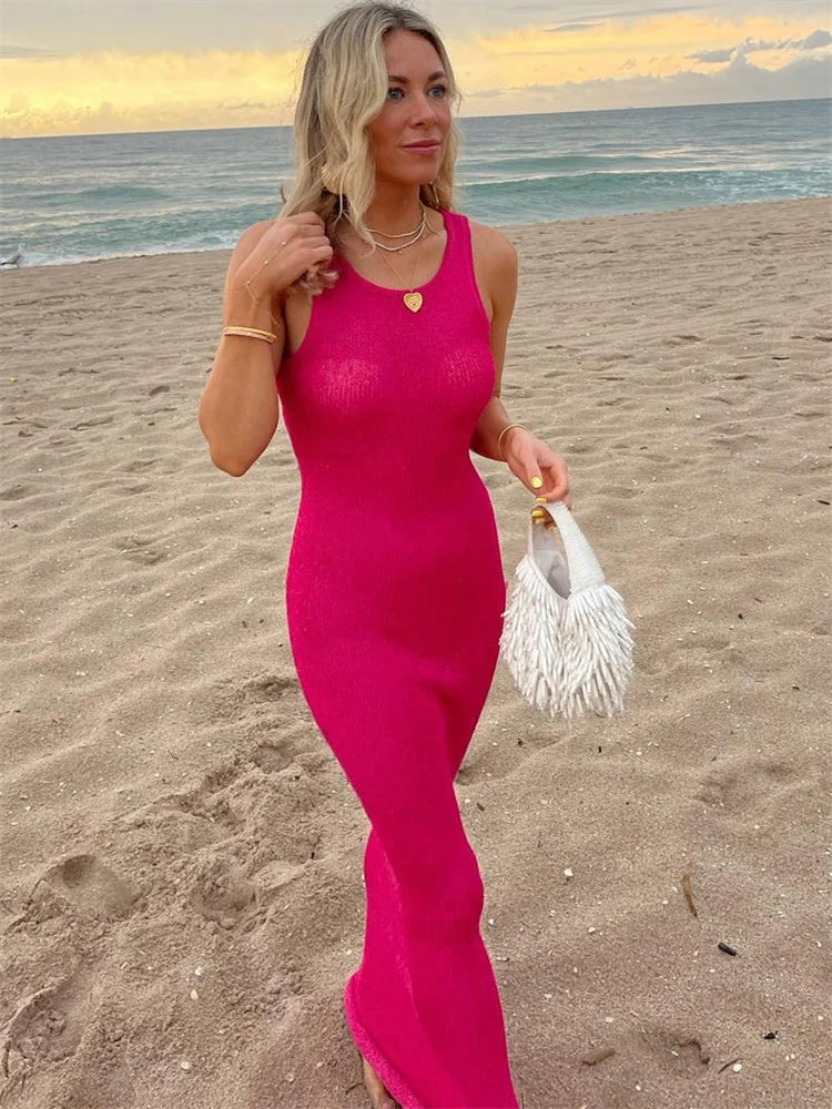 Robe Maxi Kaila sans Manches à Paillettes