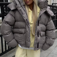 Daniela Flap Pockets Hooded Puffer Coat