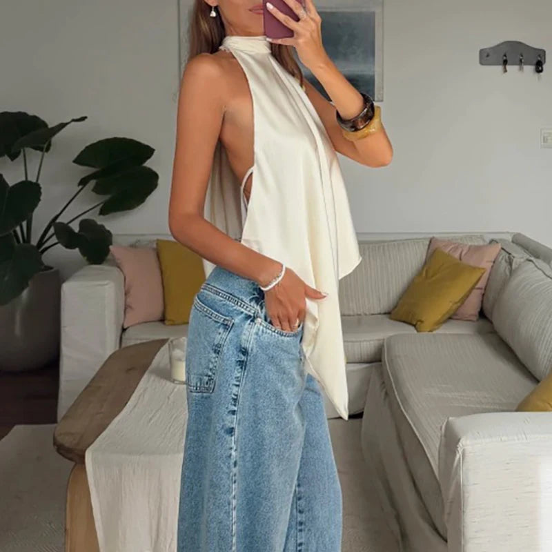 Elina Backless Halter Top
