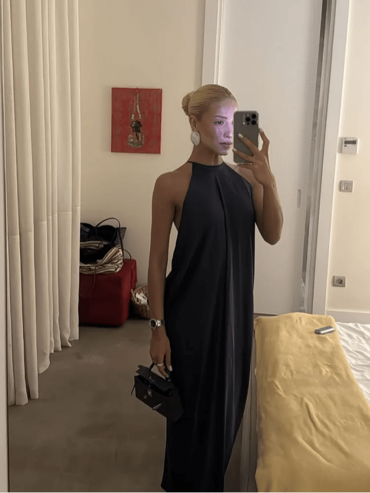 SOERA Indira Satin Halter Maxi Dress - Dress - SOERA-433027-BLA-S-84547 Black S