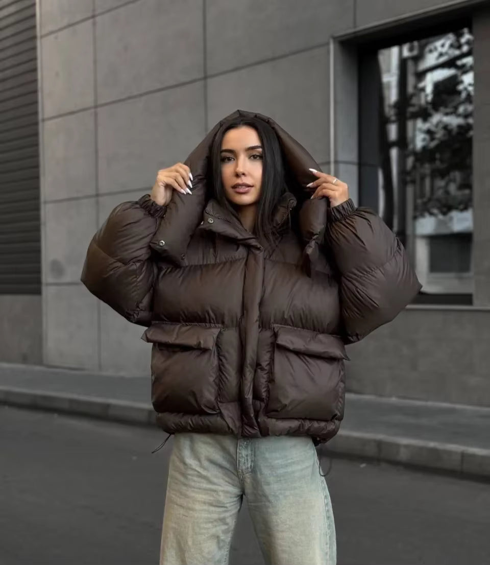 Lena Cropped Quilted Puffer Jacket