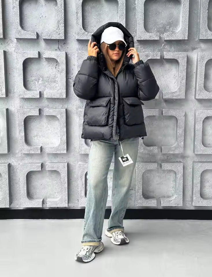 Lena Cropped Quilted Puffer Jacket
