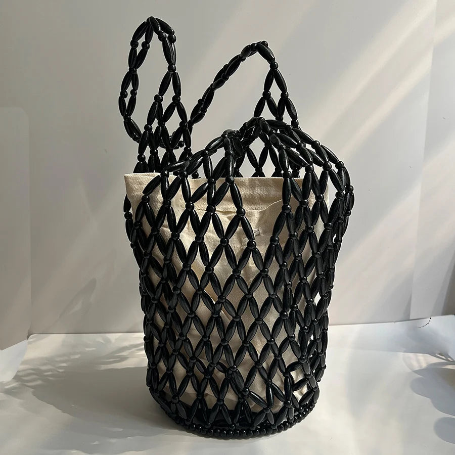 Margot Woven Beaded Tote Bag