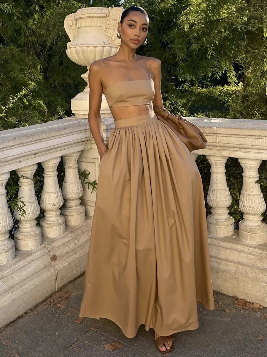 SOERA Olivia Striped Knit Two-Piece Set - Matching Sets -  Camel XS
